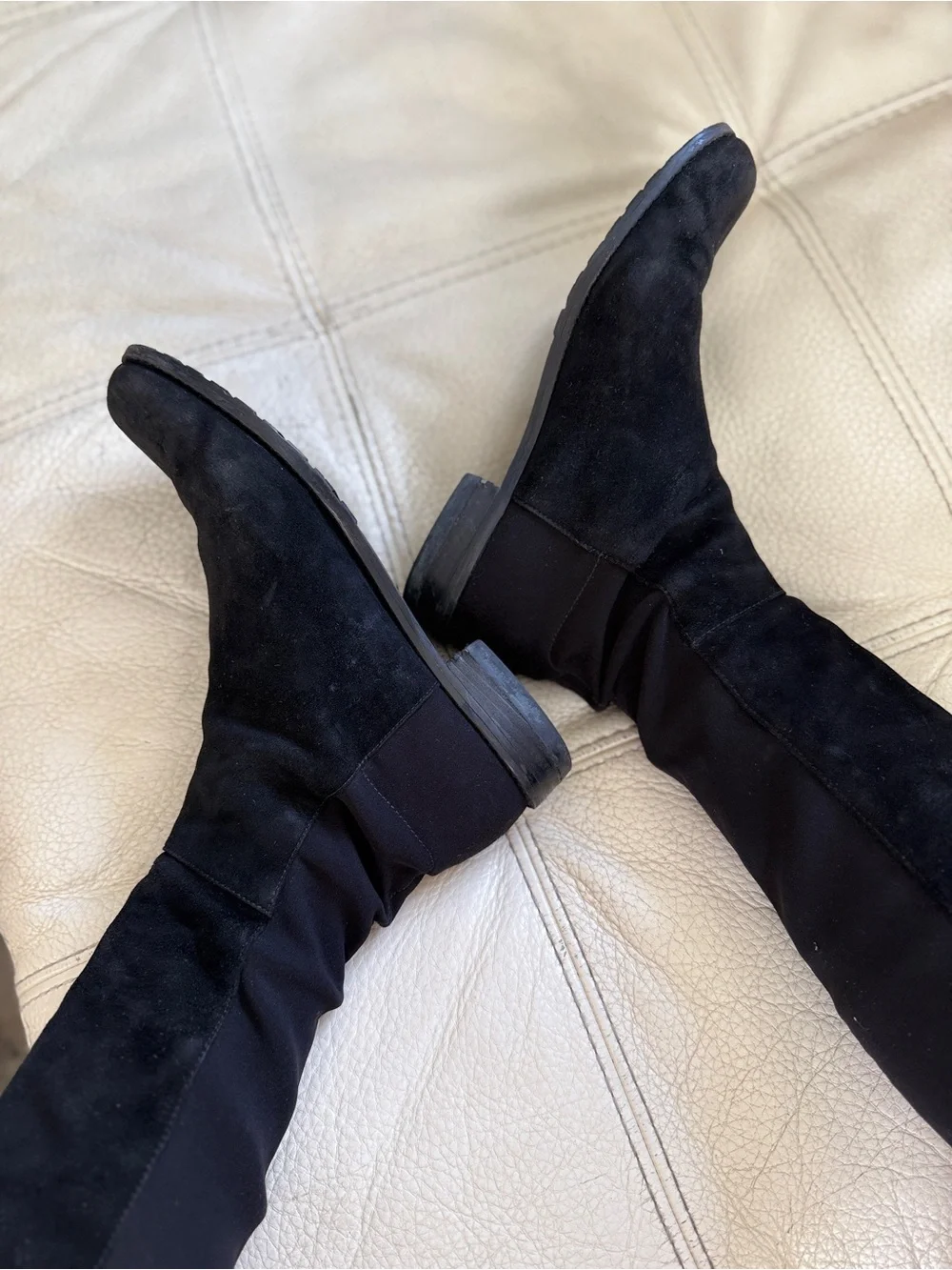 Stuart Weitzman Black Over-the-Knee Suede Boots